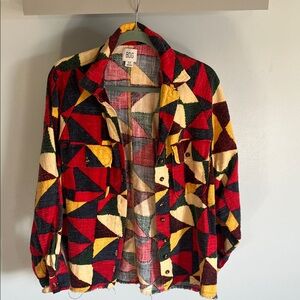 BDG Women's Multicolor Geometric Button Down Shirt